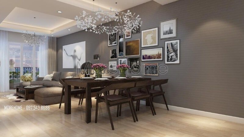 Trang trí nội thất phòng ăn chung cư với tranh treo tường đẹp