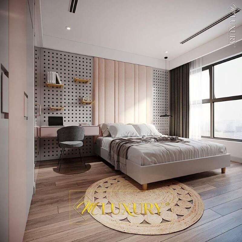 Với những căn hộ có diện tích phòng ngủ bé thì mẫu giường ngủ gỗ công nghiệp này là sự lựa chọn không tồi đâu nhé