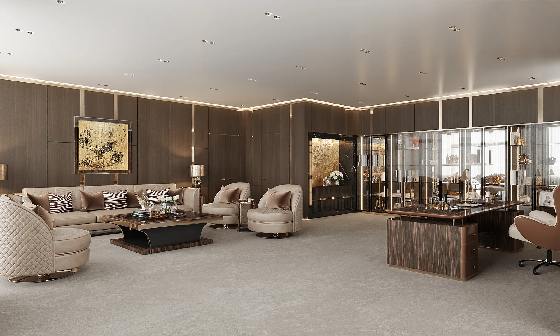 Khu chờ văn phòng: đặt sofa sao cho khách ngồi thấy dễ chịu